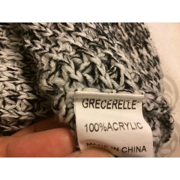 GRECERELLE Womens Turtleneck Sweaters Chunky Long Sleeve size S black & white - Picture 5 of 9